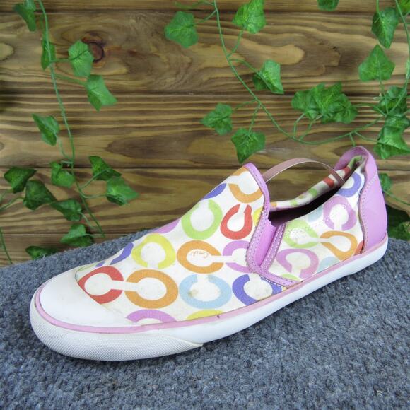 Coach Women's Beale Sneaker Pink Fabric Sz 8.5 Medium Used 2025 - Picture 1 of 8